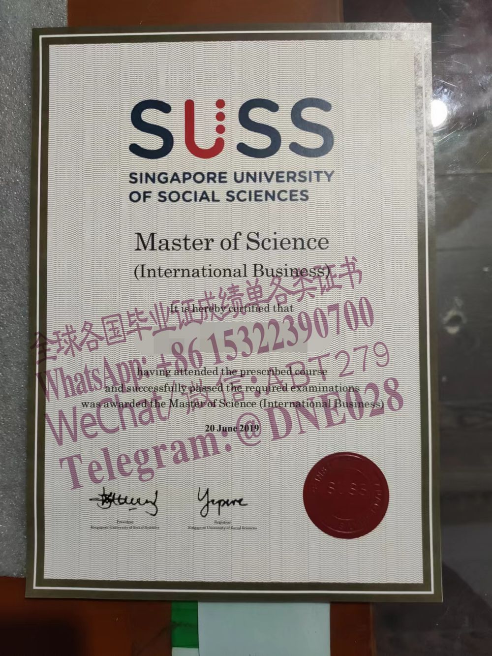 购买假新加坡社会科学大学毕业证多少钱