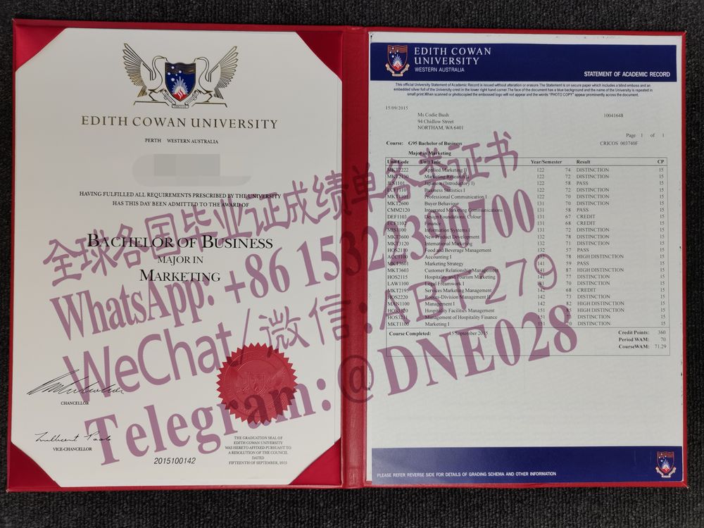 购买假澳大利亚伊迪丝考恩大学毕业证多少钱