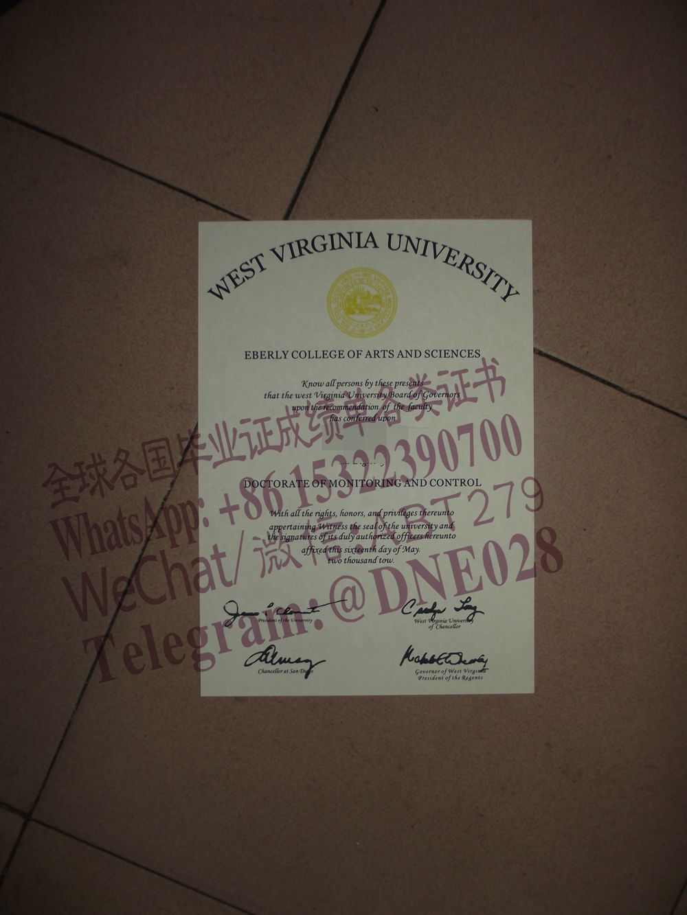 购买假美国西弗吉尼亚大学毕业证多少钱